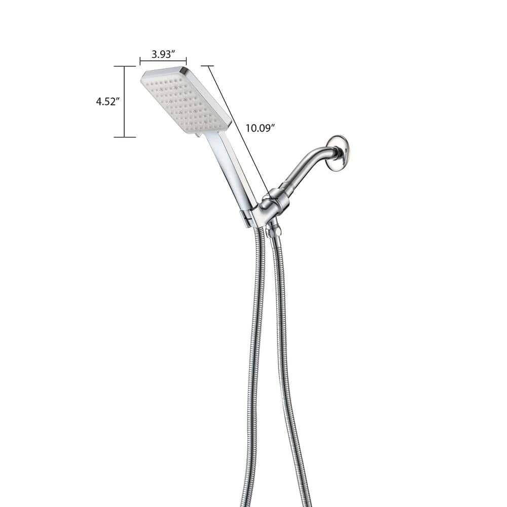  6 Sprays High Pressure Fixed And Handheld Shower Head Multi-Function 1.8 GPM In Chrome