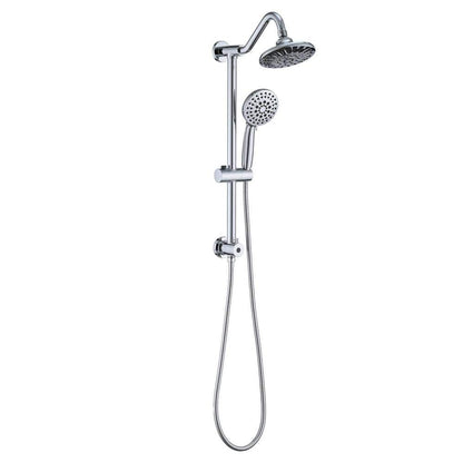  5 Sprays Modern Wall Mount Dual Shower Head Handheld Shower 2.5 GPM In Chrome
