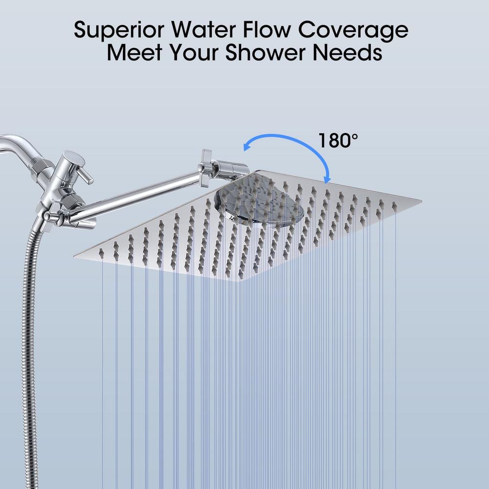  6-Spray High Pressure Dual Shower Head/Handheld Shower Combo In Chrome