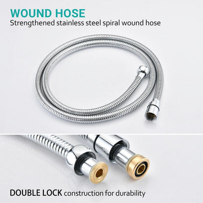  5-Spray Wall Mount Handheld Shower Head 2.5 GPM Shower Heads In Chrome