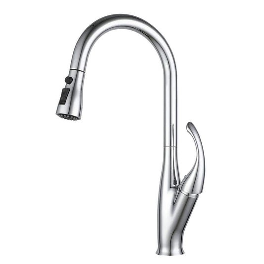  Single Handle Pull Down Sprayer Kitchen Faucet 360-Degree Swivel Kitchen Faucet In Chrome
