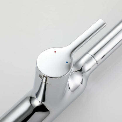  Single Handle Pull Down Sprayer Kitchen Faucet With Gooseneck In Chrome