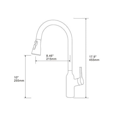  Single Handle Pull Down Sprayer Kitchen Faucet With Gooseneck In Chrome