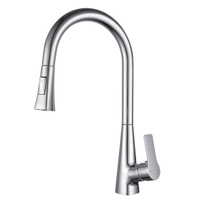  Single Handle Pull Down Sprayer Kitchen Faucet In Chrome Elegant