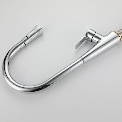  Single Handle Pull Down Sprayer Kitchen Faucet In Chrome Elegant