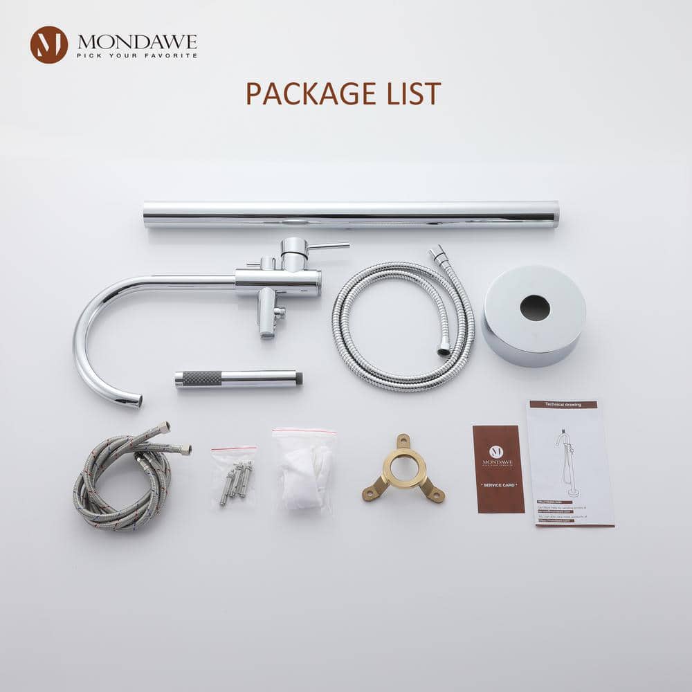  Single-Handle Claw Foot Freestanding Tub Faucet In Chrome