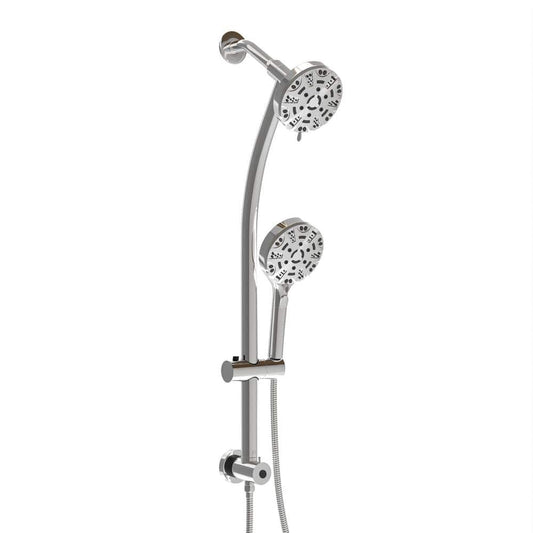 8-spray Dual 4.7 In. Wall Mount 1.8 GPM Shower Head And Handheld Shower Head In Chrome