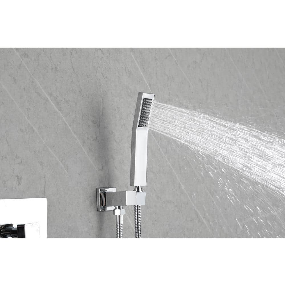  2-Spray Patterns With 0 In. 2.5 GPM In Ceiling Mount Fixed Shower Head In Chrome