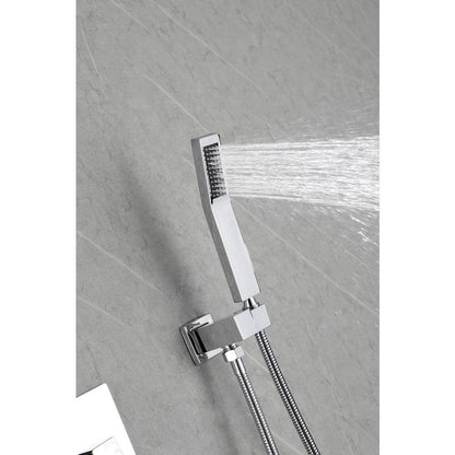  2-Spray Patterns With 0 In. 2.5 GPM In Ceiling Mount Fixed Shower Head In Chrome