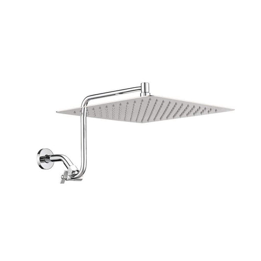  1-Spray Patterns With 2 GPM 12 In. Wall Mount Rain Fixed Shower Head In Chrome