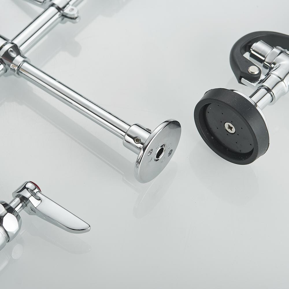  Triple Handle Pull Down Sprayer Kitchen Faucet In Chrome