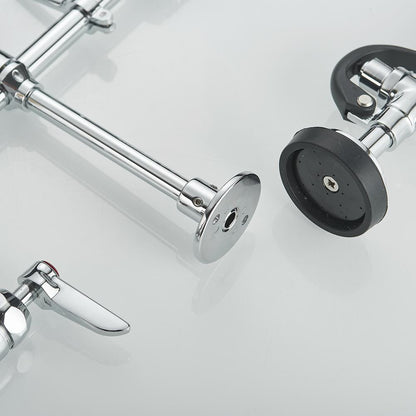  Triple Handle Pull Down Sprayer Kitchen Faucet In Chrome