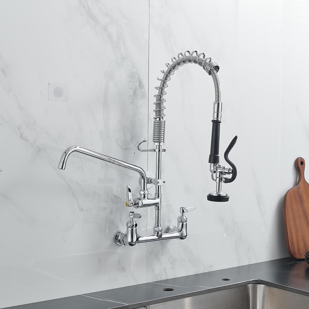  Triple Handle Pull Down Sprayer Kitchen Faucet In Chrome