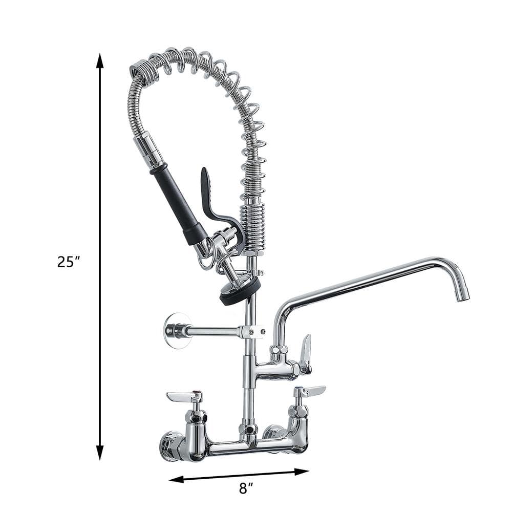  Triple Handle Pull Down Sprayer Kitchen Faucet In Chrome