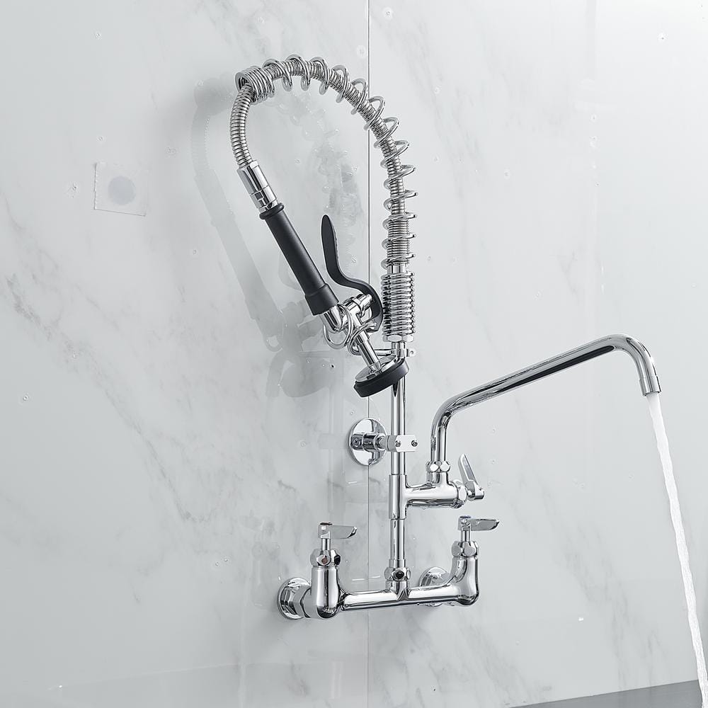  Triple Handle Pull Down Sprayer Kitchen Faucet In Chrome