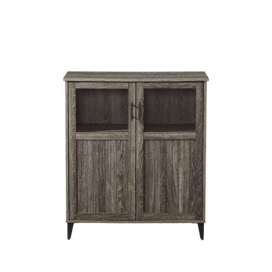  Modern Grooved-Door Accent Cabinet-Cerused Ash