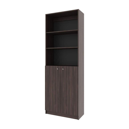  24.80 In. W X 12.40 In. D X 71.10 In. H Brown Particle Board Freestanding Linen Cabinet W/2-Doors In Dark Walnut