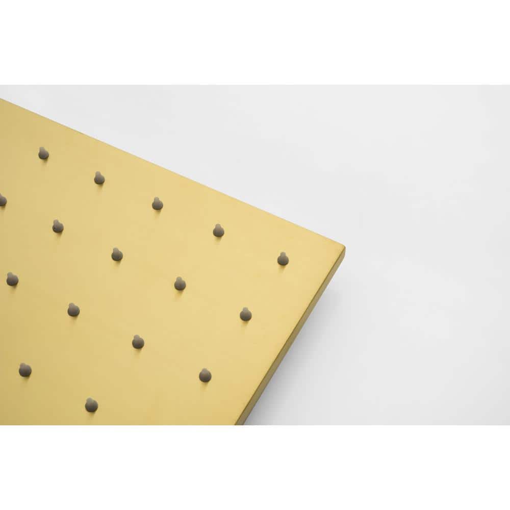  1-Spray Patterns 2.5 GPM 20 In. Ceiling Mount Fixed Shower Head In Gold