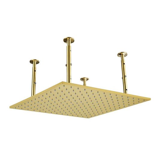  1-Spray Patterns 2.5 GPM 20 In. Ceiling Mount Fixed Shower Head In Gold