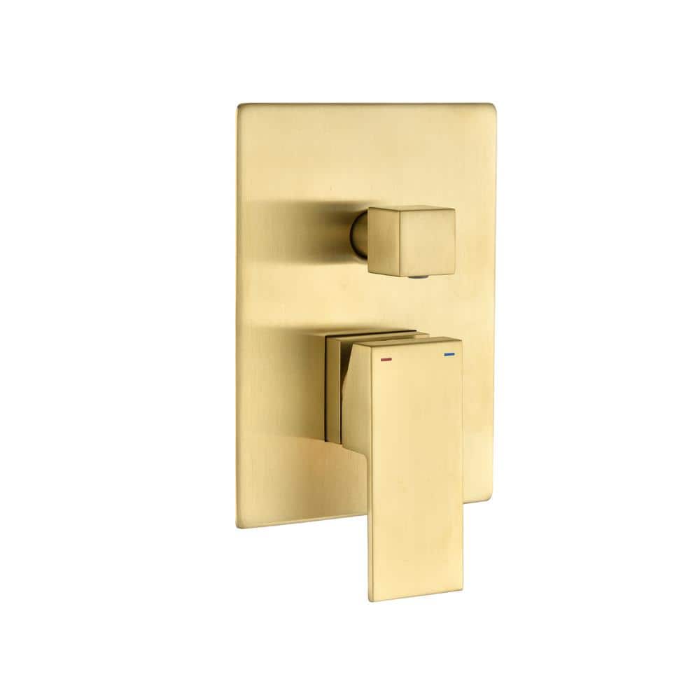  2-Spray 2.5 GPM Ceiling Mounted Dual Shower System Combo Set With Handheld And 10 In. Shower Head Gold