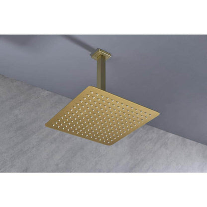  1-Spray Patterns Ceiling Mount Handheld Shower Head 2.5 GPM In Gold
