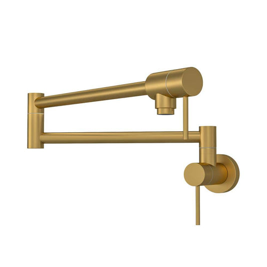  Pot Filler Faucet-Wall Mount Kitchen Sink Faucet Folding Stretchable With Single Hole 2-Handles, Gold