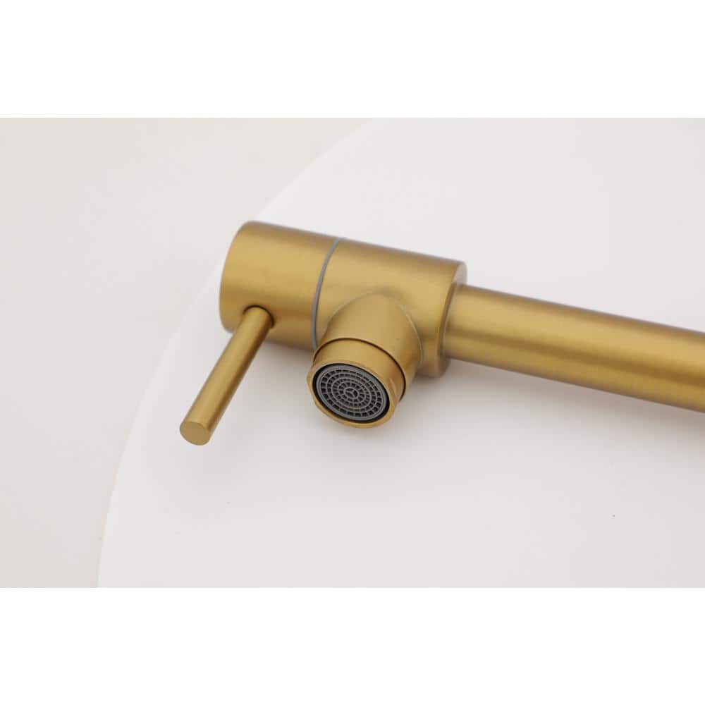  Pot Filler Faucet-Wall Mount Kitchen Sink Faucet Folding Stretchable With Single Hole 2-Handles, Gold