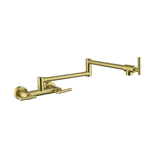  Wall Mounted Pot Filler With Cross Handle In Gold
