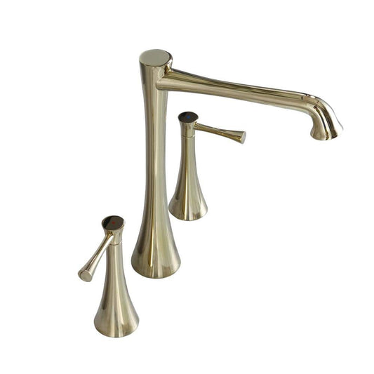  Titus Double Handle Wall Mounted Bathroom Faucet In Gold