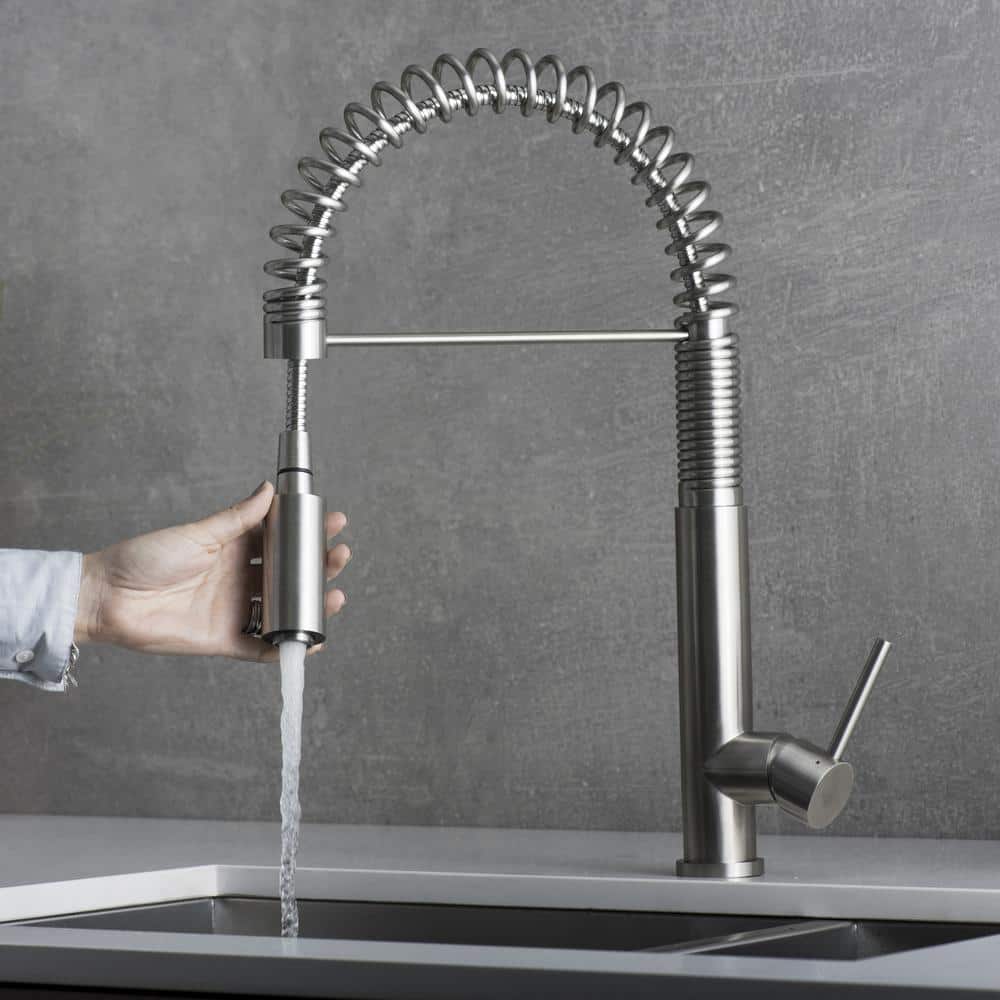  Single Handle Pull Down Sprayer Kitchen Faucet In Gray
