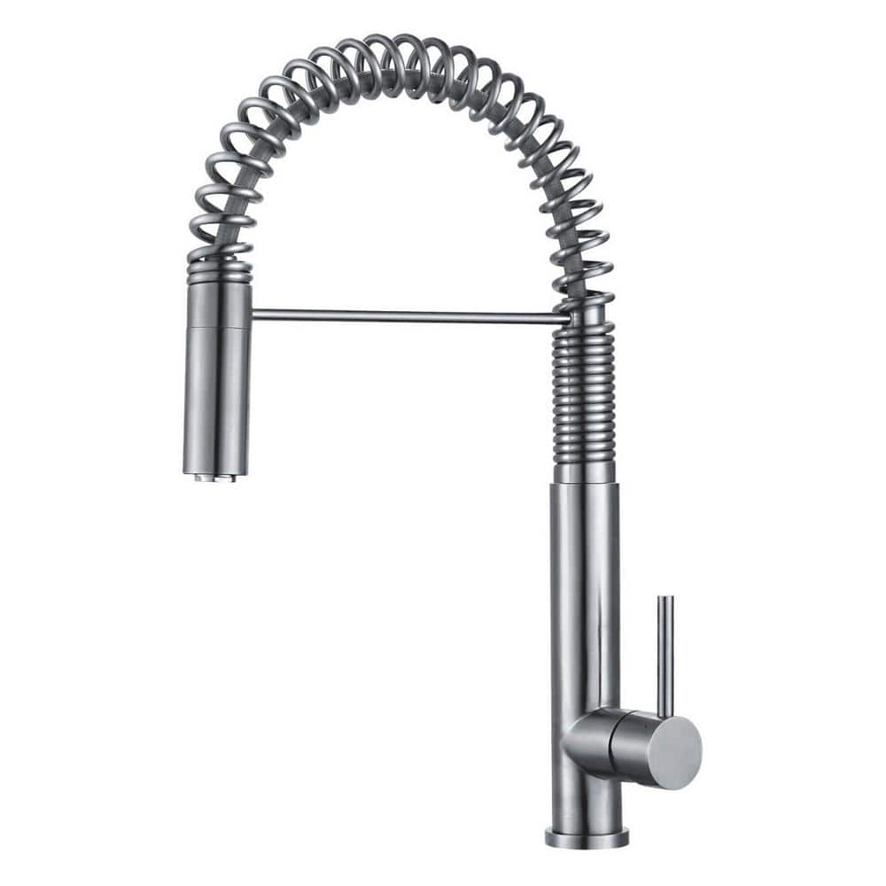 Single Handle Pull Down Sprayer Kitchen Faucet In Gray