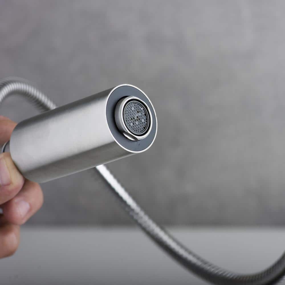  Single Handle Pull Down Sprayer Kitchen Faucet In Gray