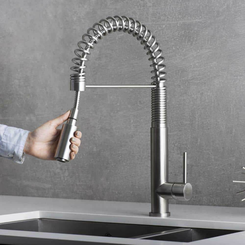  Single Handle Pull Down Sprayer Kitchen Faucet In Gray