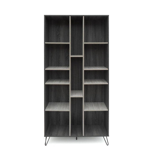  12 In. W X 40.25 In. D X 77 In. H Grey Particle Board Freestanding Linen Cabinet With 13-Shelves In Grey