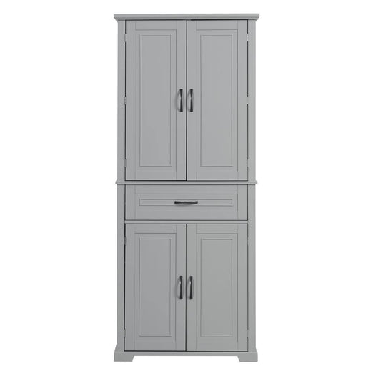  15.70 In. W X 29.90 In. D X 72.20 In. H Bathroom Storage Wall Cabinet In Grey