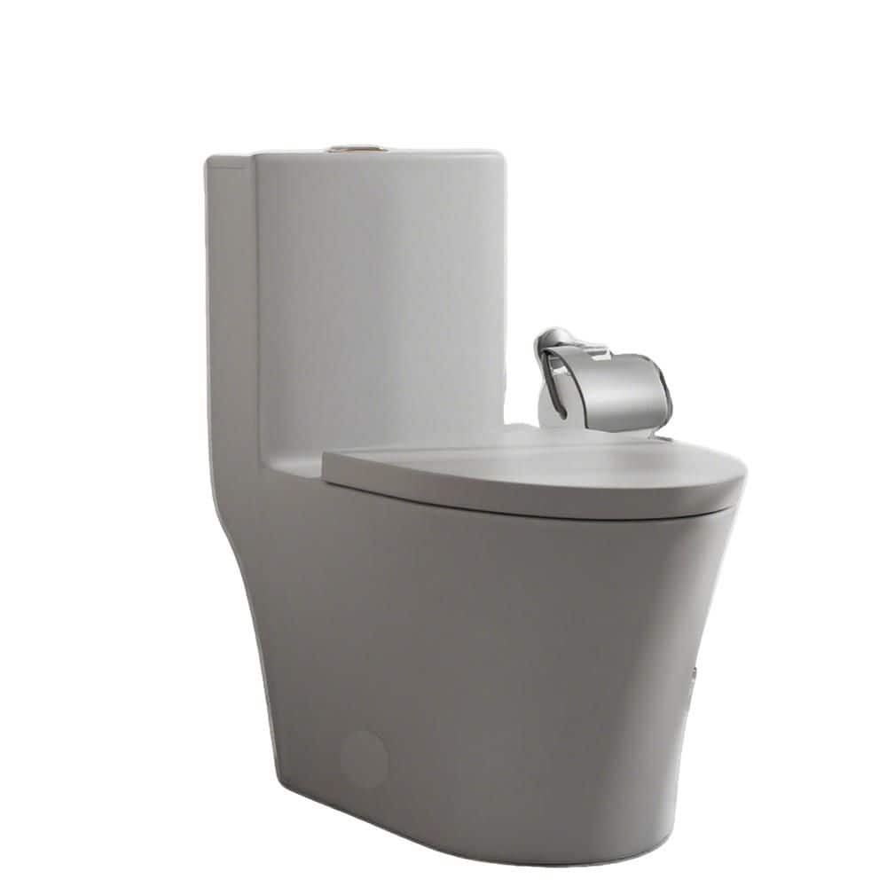  Dual Flush Single Flush: Other Elongated One Piece Toilet Grey