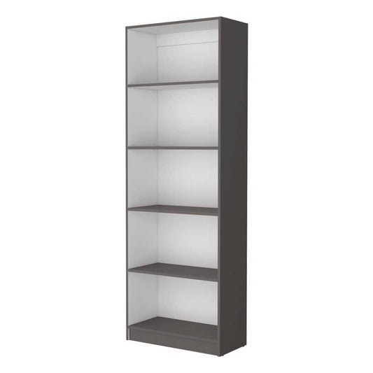  11.70 In. W X 24.70 In. D X 71.10 In. H Multi-Colored Wood Freestanding Linen Cabinet With 5-Shelves In Grey+White
