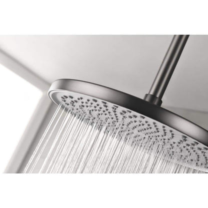  1-Spray Patterns With 10.2 In. 2.5 GPM In Ceiling Mount Fixed Shower Head In Gunmetal