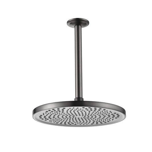  1-Spray Patterns With 10.2 In. 2.5 GPM In Ceiling Mount Fixed Shower Head In Gunmetal