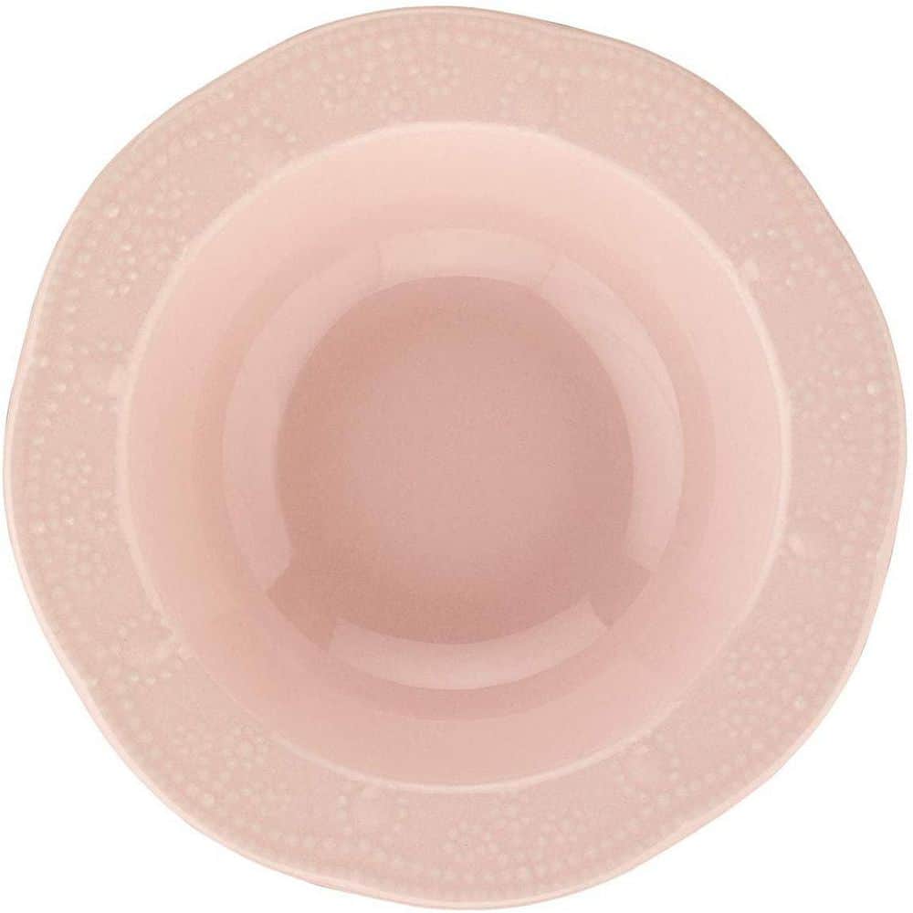  12-Pieces Porcelain Dinnerware Set Light Pink