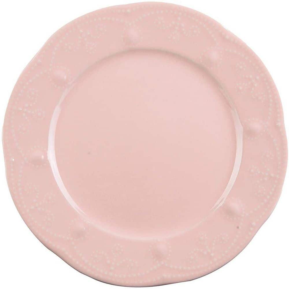  12-Pieces Porcelain Dinnerware Set Light Pink