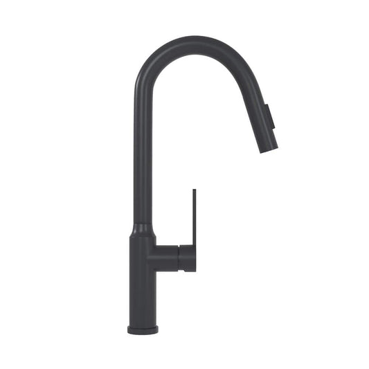  Single Handle Pull Down Sprayer Kitchen Faucet In Matt Black