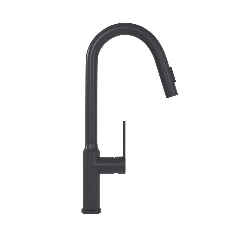  Single Handle Pull Down Sprayer Kitchen Faucet In Matt Black