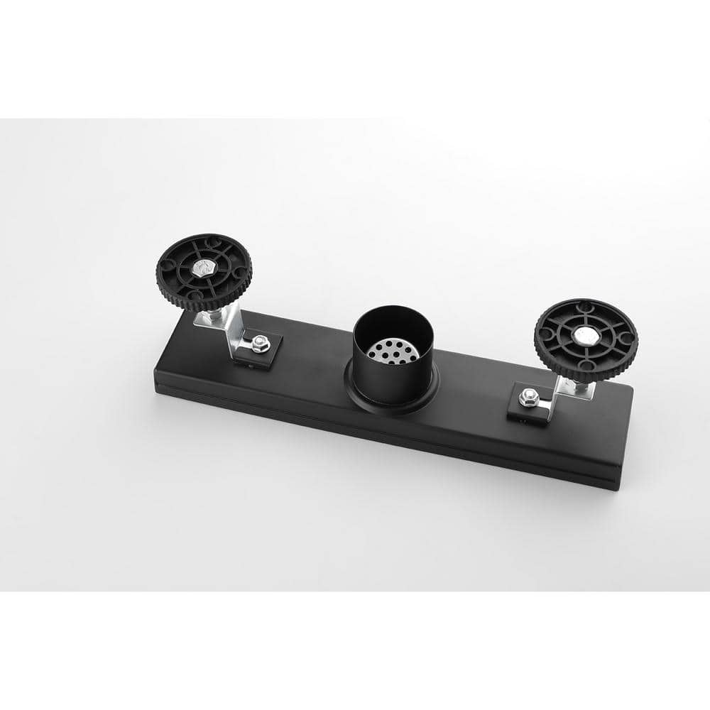  12 In. Linear Shower Drain, Included Hair Strainer And Leveling Feet In Matt Black
