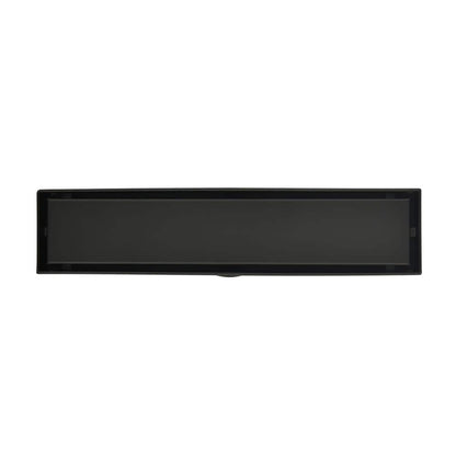  12 In. Linear Shower Drain, Included Hair Strainer And Leveling Feet In Matt Black