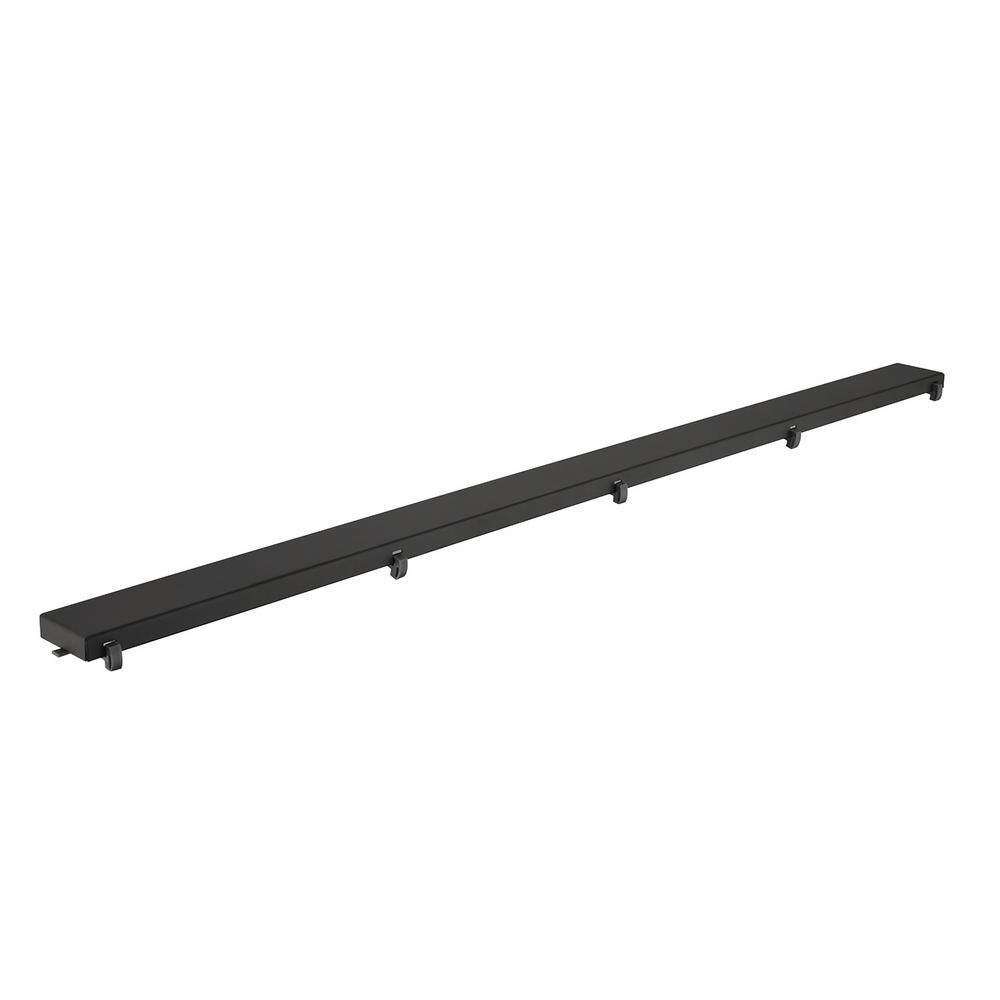  30 In. Linear Shower Drain, Included Hair Strainer And Leveling Feet In Matt Black