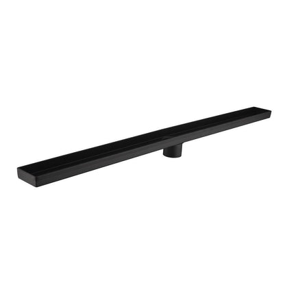  36 In. Linear Shower Drain, Included Hair Strainer And Leveling Feet In Matt Black