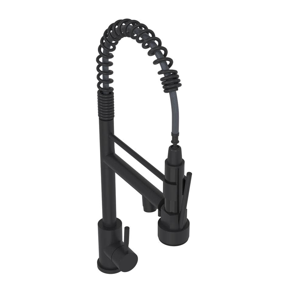  Single Handle Wall Mount Standard Kitchen Faucet In Matt Black