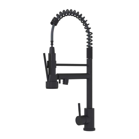  Single Handle Wall Mount Standard Kitchen Faucet In Matt Black