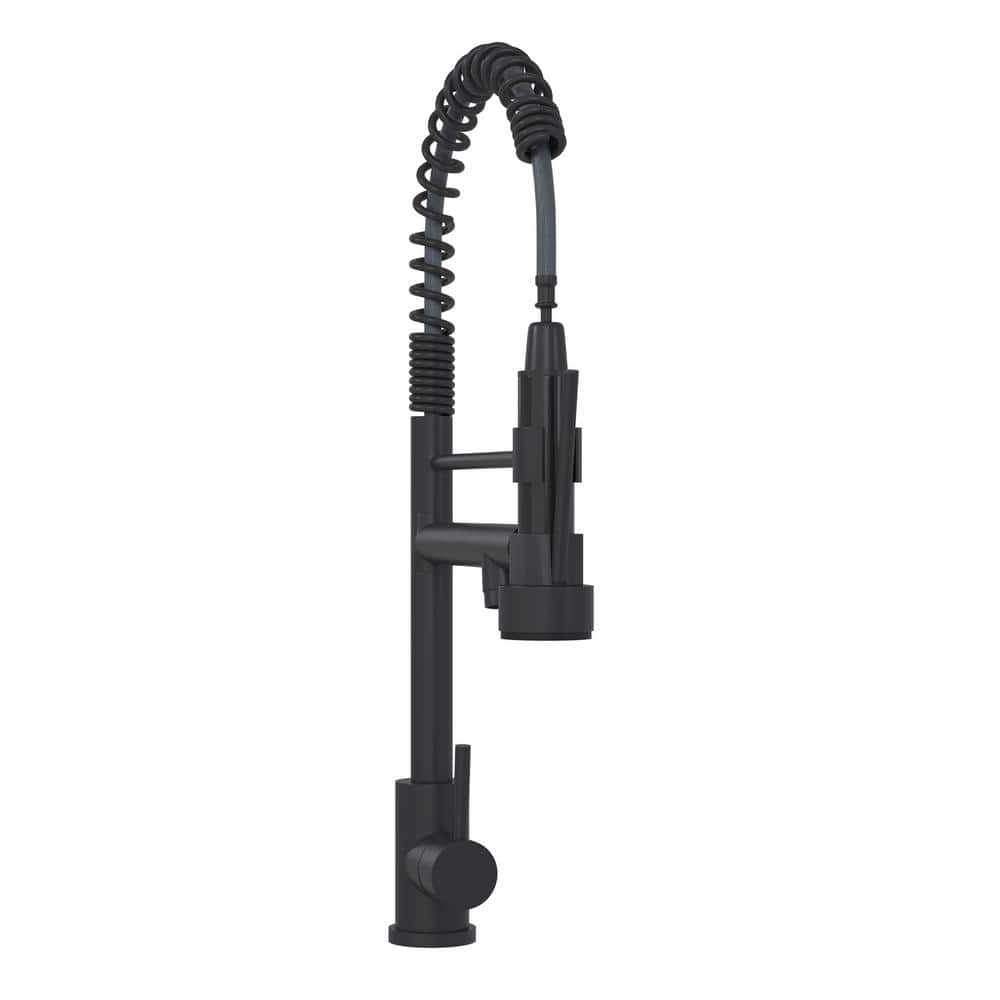  Single Handle Wall Mount Standard Kitchen Faucet In Matt Black